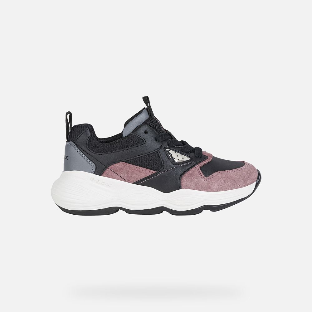 Geox Kiz Çocuk Spor Ayakkabı Siyah/Pembe - Bubblex - JON-640219